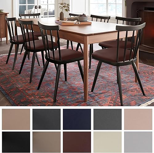 Miniatura 2 de Genina Juego de 6 fundas de asiento impermeables de piel sintética para sillas de comedor, fundas de asiento elásticas para sillas de comedor,