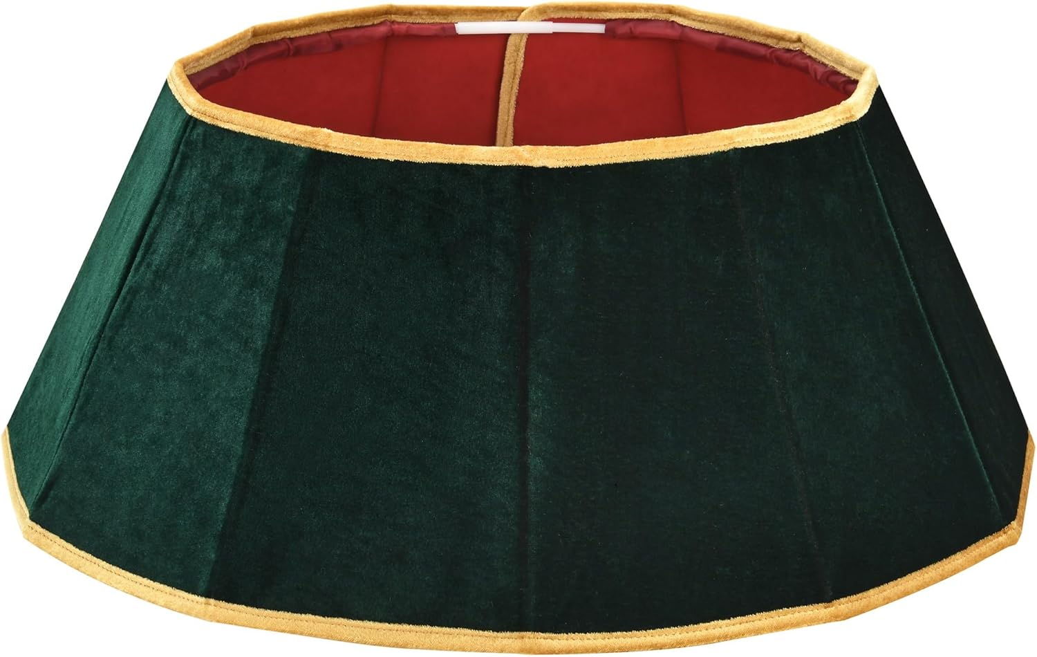 Christmas Tree Collar,25.5'' Velvet Christmas Tree Skirt Foldable Xmas Tree Stand Base Cover,Easy Set Up Tree Collar for Artificial Trees Holiday Home Decoration (Dark Green)
