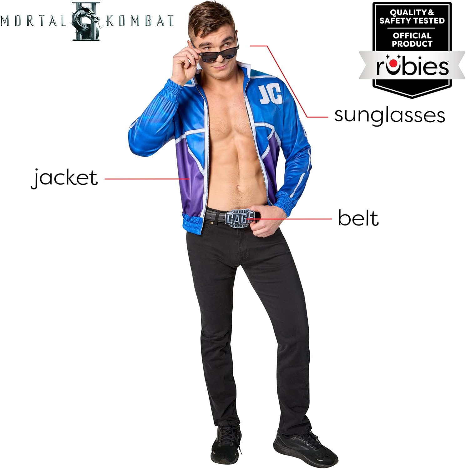 Rubies Mens Mortal Combat Johnny Cage Costume Kit - Image 2