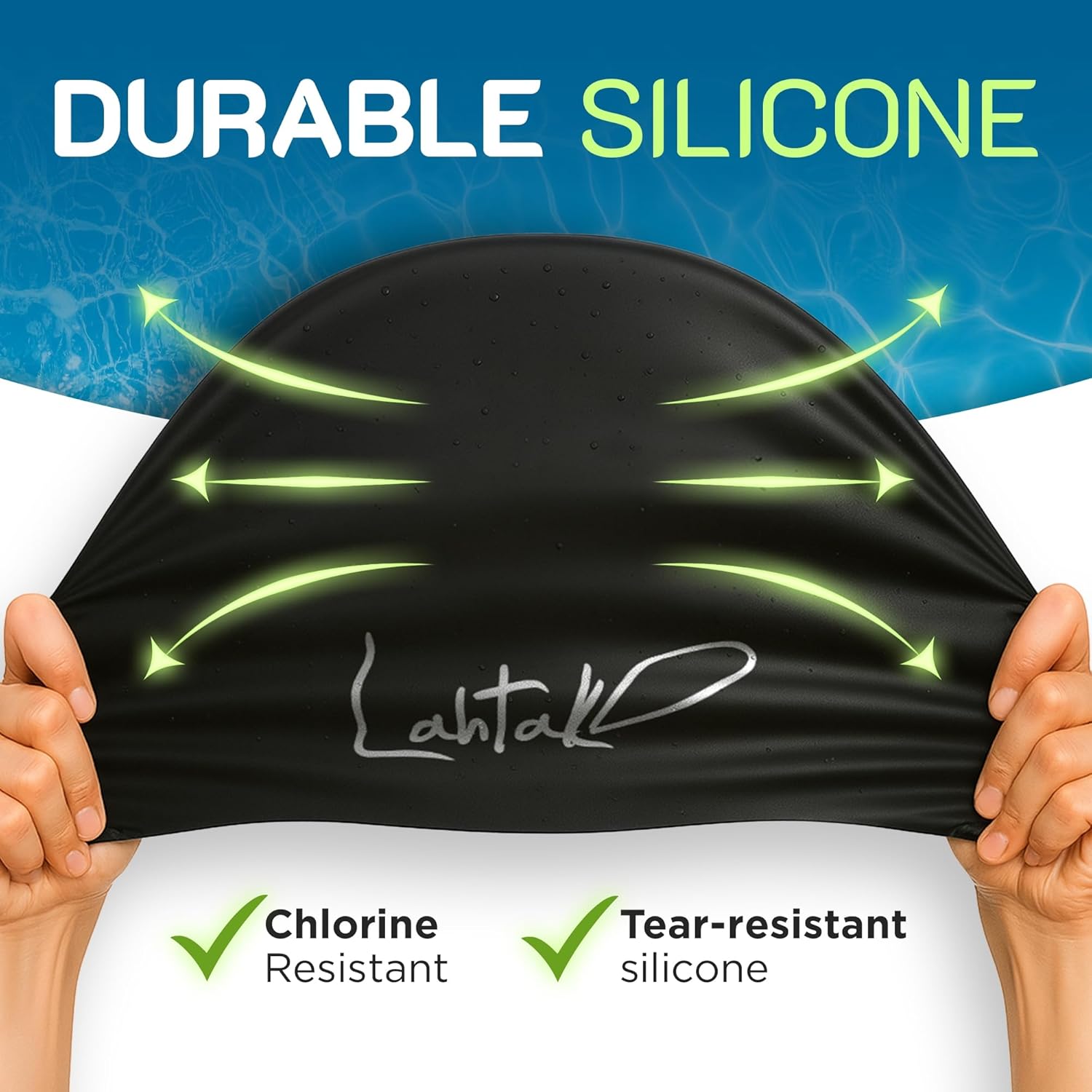 Large Swim Cap for Long Hair - Waterproof Durable Silicone Swimming Cap for Braids, Dreadlocks, Weaves, Afros, Curls – Swim Caps for Women & Men – Anti-Leak Seal for Pool, Beach, Laps & Water Workouts - Image 5