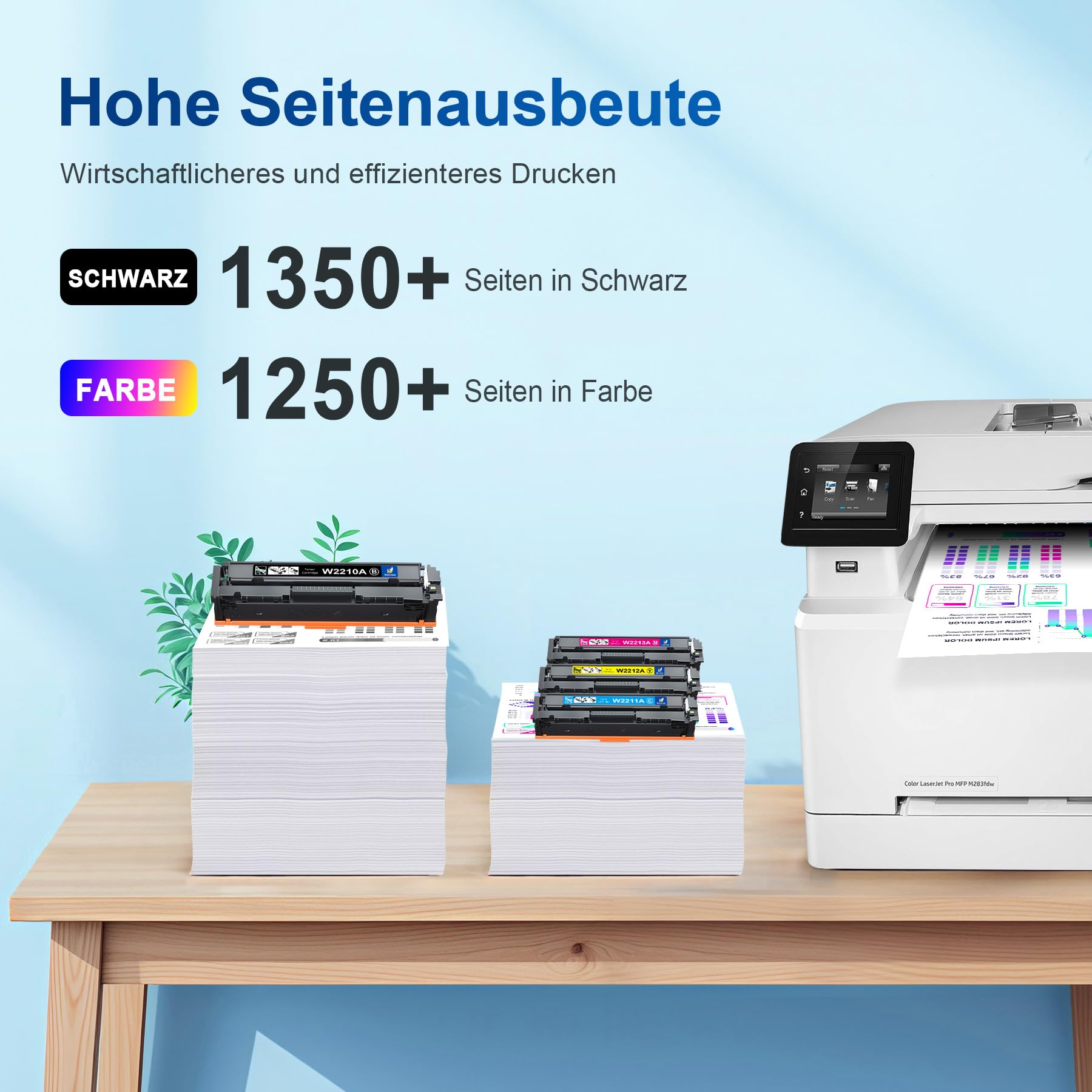 207A 207X Kompatibel für HP 207A 207X Toner Color LaserJet Pro MFP M283fdw | Kompatibel für HP Color LaserJet Pro MFP M283fdw Toner M283fdn M283cdw M282nw M255dw M255nw 4-Pack, mit Chip