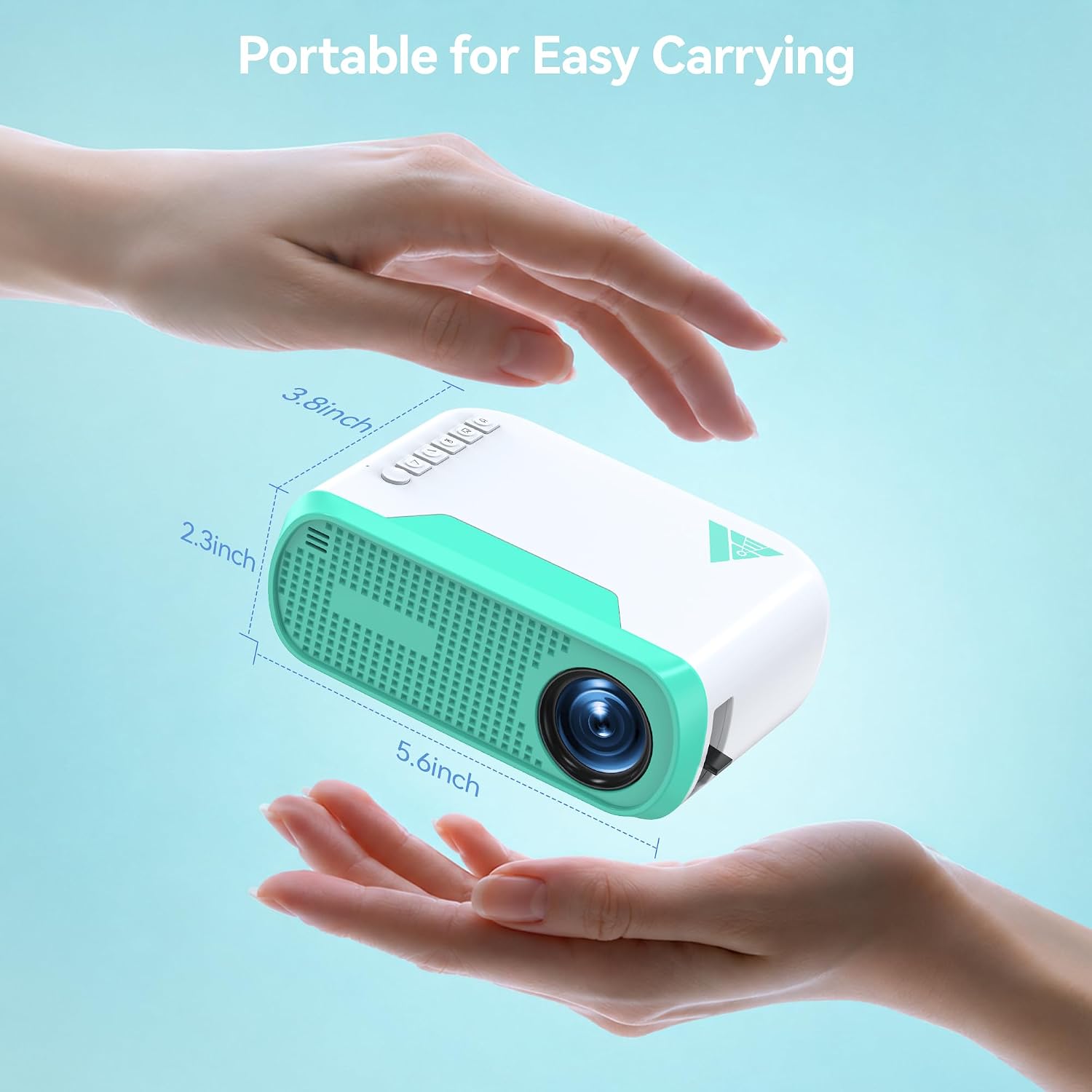 Mini Movie Projector with Wired Screen Mirroring, Support HDMI USB Type-C