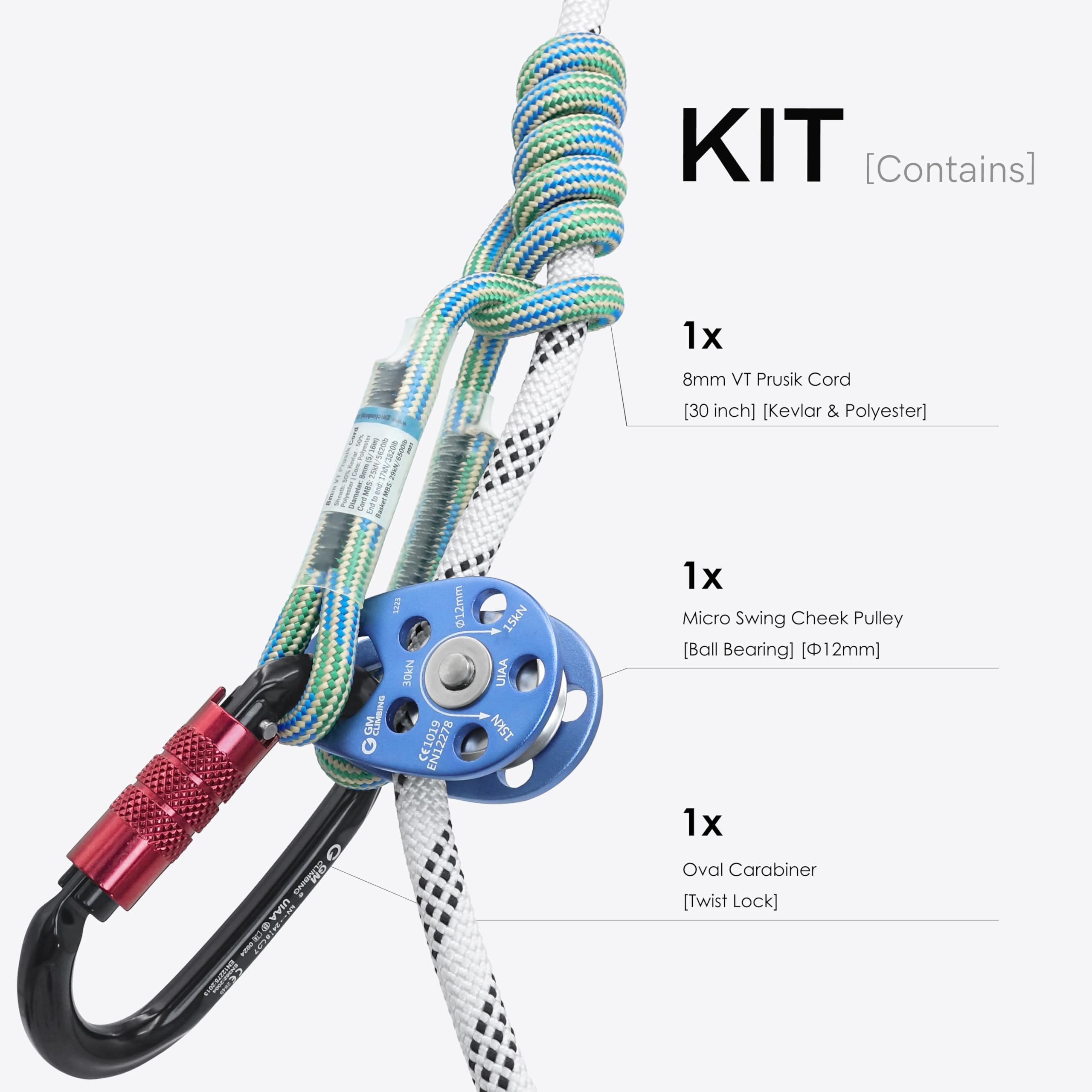 GM CLIMBING CE UIAA Certificado 30kN Swing Cheek Micro Polea Uso General Escalada