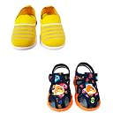 Coolz Kids Chu-Chu Sound Musical Sandals and Shoes Combo (2 Pairs) for Baby Boys and Girls (Yellow and Navy Blue, UK Footwear Size System, Toddler, Age, Medium, 18 Months) gallery image