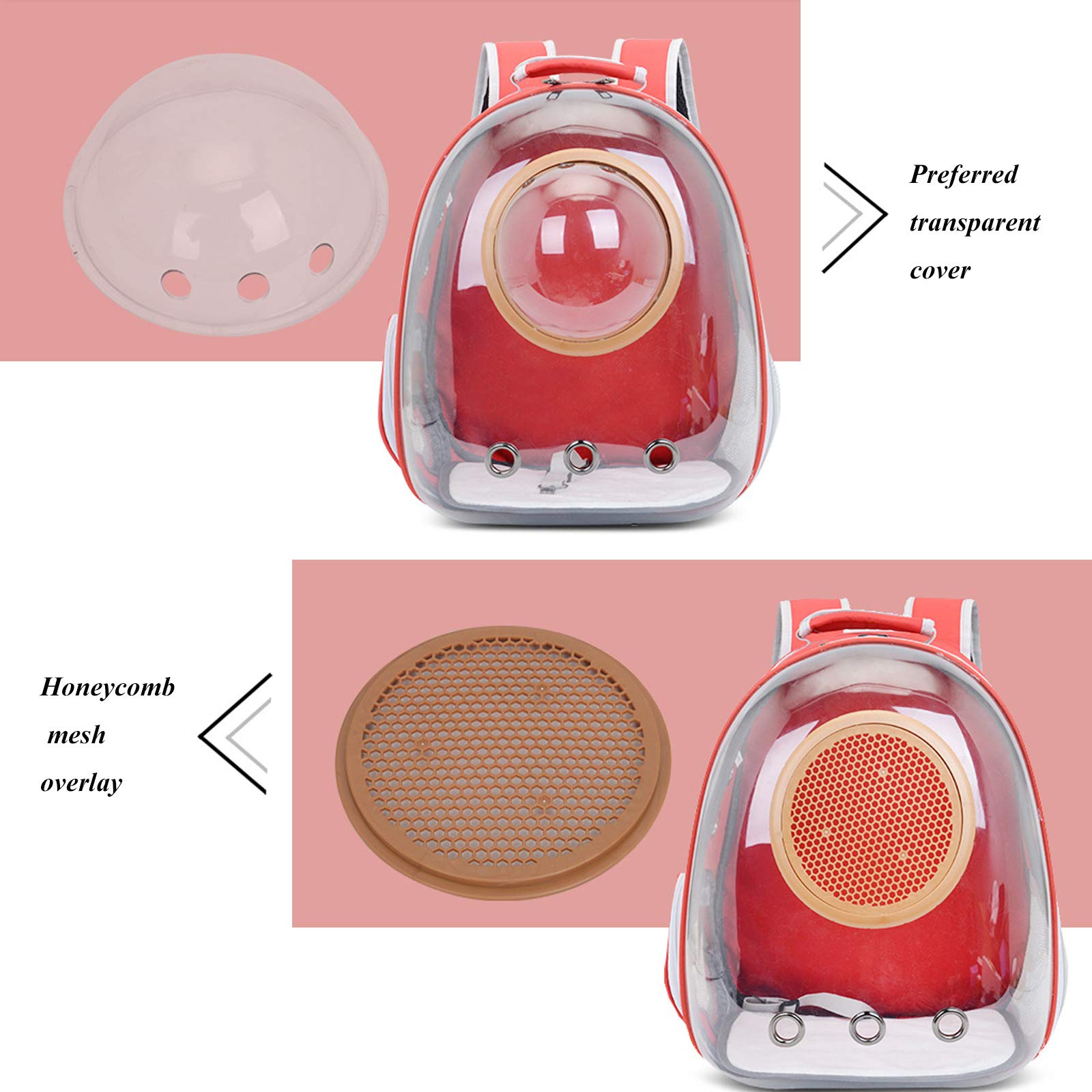 DAMAI Mochila portátil de Viaje para Mascotas con Burbujas para Perros y Gatos, cápsula Espacial con Domo, Mochila Impermeable, Bolsa para Mascotas Transpirable al Aire Libre