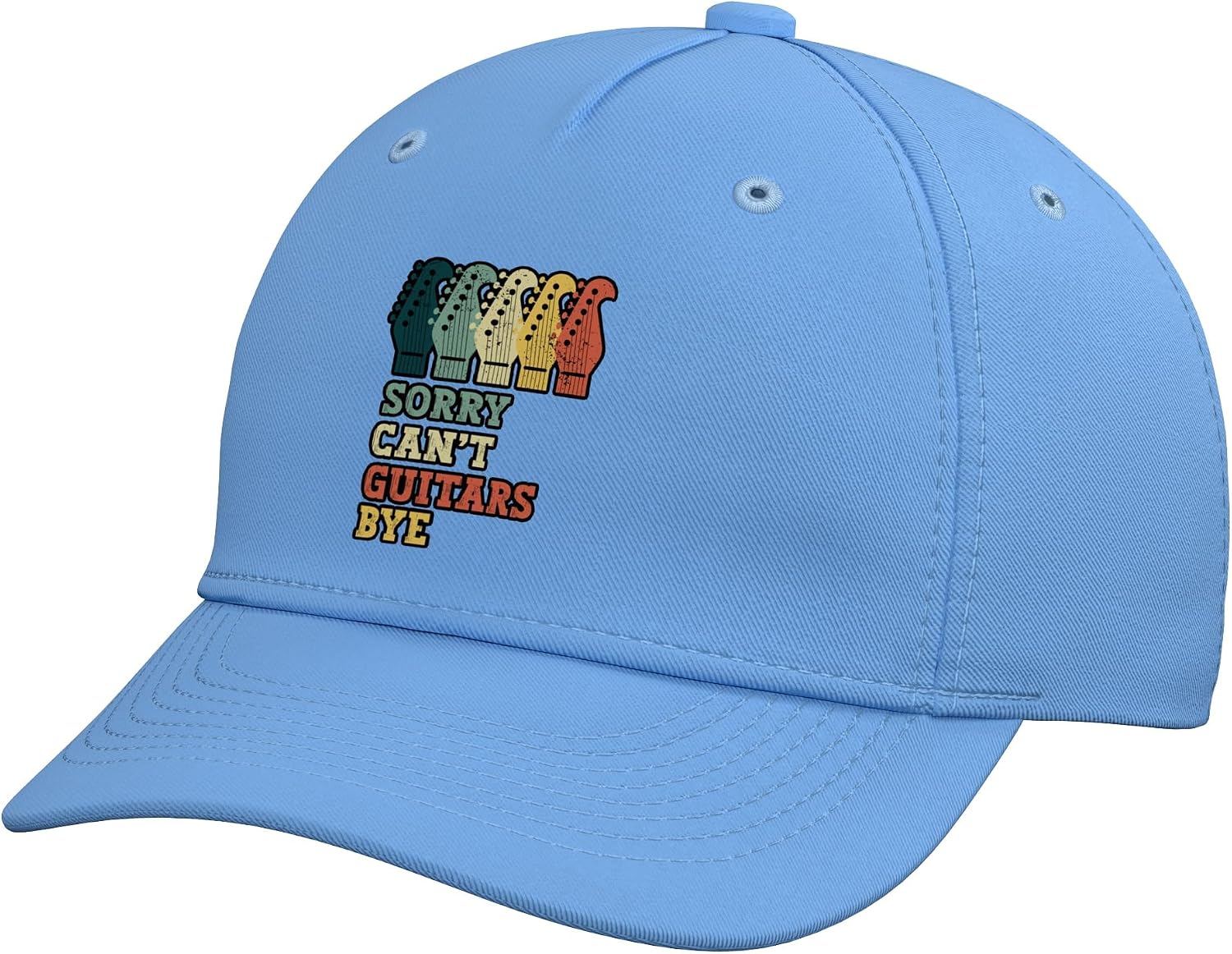 Sorry Cant Guitars Bye Funny Guitarist Musician Rock Music Adjustable Baseball Hat