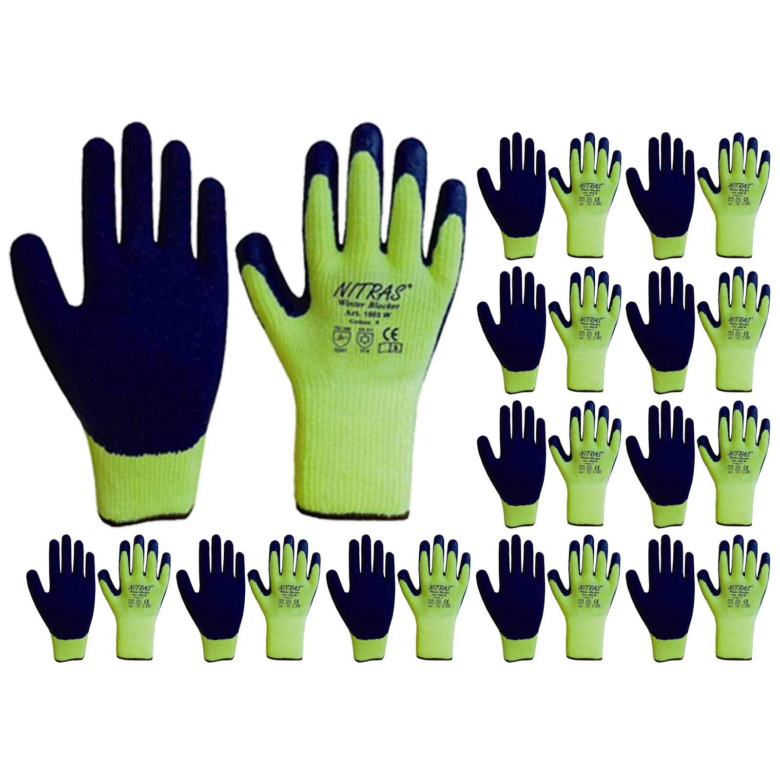 24 Paar Nitras 1603 Grip-Arbeitshandschuhe – Strick, Latex, Gr. 11, Grün
