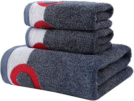 Bath Towel Towel Business Series Fancy line Exquisite Satin Towel Adult Bathroom Super Towel Towel Color 3ps, Size 70x35cm+140x73cm