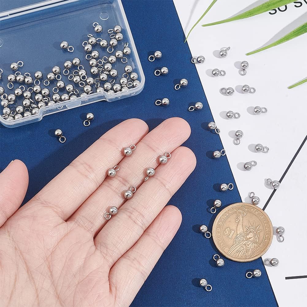 UNICRAFTALE Sphere Charms 304 Stainless Steel Round Ball Pendants Vacuum Plating Charm or Necklace Bracelet Jewelry Making image 3