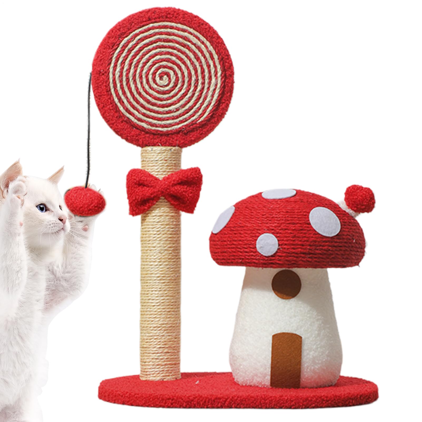 Albero torre da gatti Pannello Sisal Fungo Arrampicata E Tiragraffi, | Albero Tiragraffi Per Gatti Interno E Esterno per Casa Dormitorio Appartamento Piccoli Spazi e Area Giochi