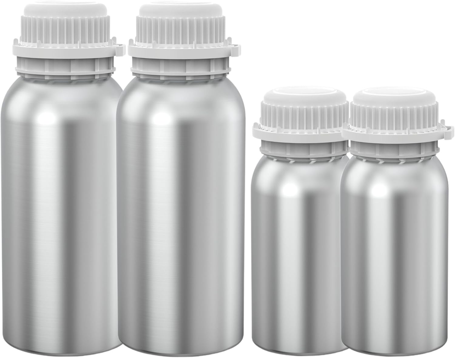 Three Drops of Life Aluminum Refillable Containers for Diffuser Essential Oils and Other Cosmetic Products, Best Bottles for Refillable Bathroom Essentials, Includes Plug and Lid (2-200ML/2-500ML)