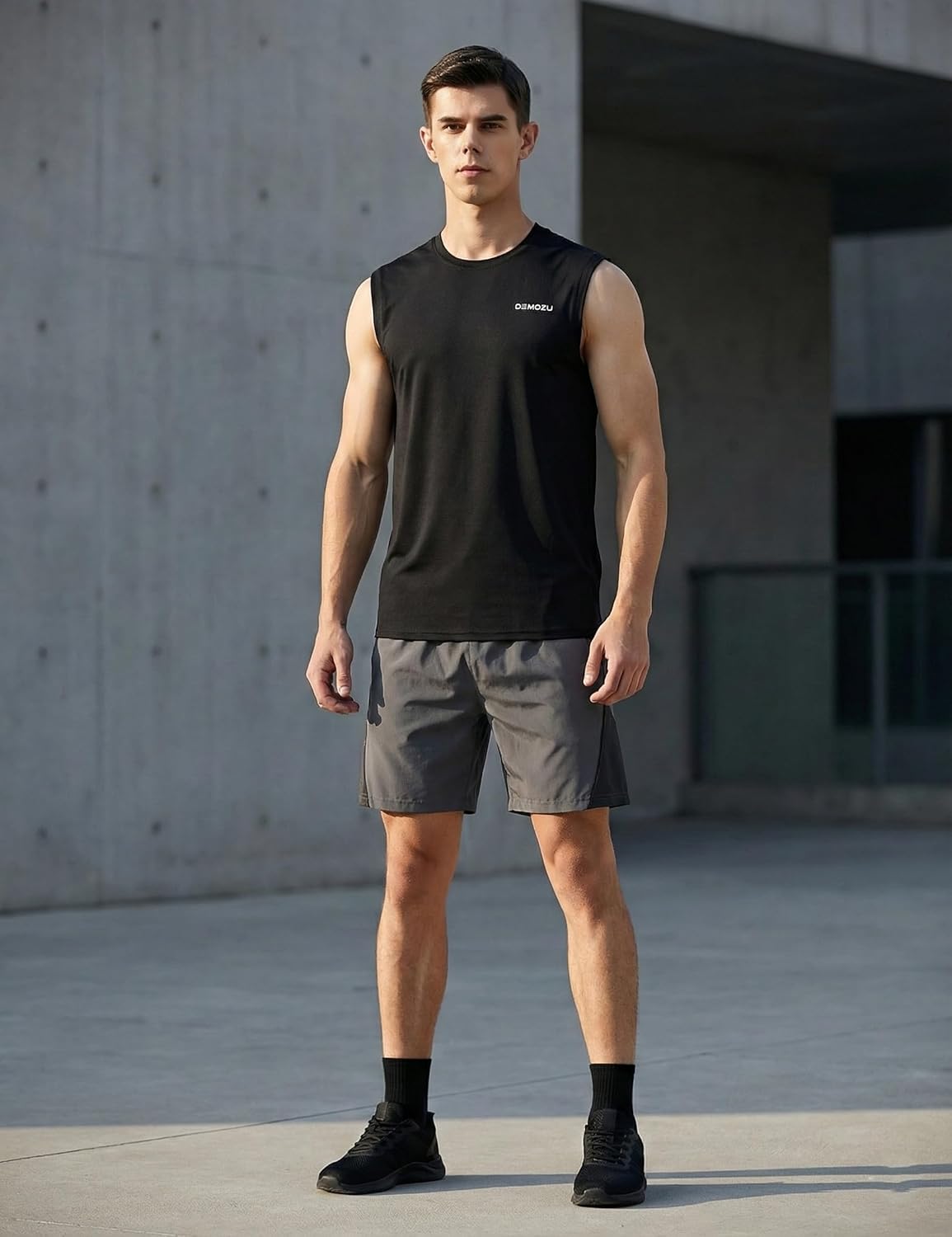 DEMOZU Men’s Quick Dry Sleeveless Workout Swim Shirt Moisture Wicking Athletic Tank Top Big & Tall - Image 5