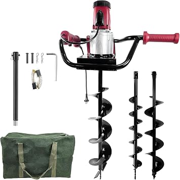 26-Inch & 4-inch Electric Post-Hole Digger with Storage Bag, Earth Auger Drill, Auger Bit Earth Auger with Carry Bag, Ideal for Post Hole Digging, Drilling, Tree Planting