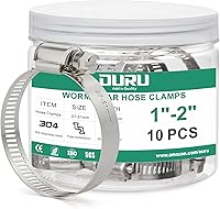 Vista 27 de Juego de 24 abrazaderas de manguera de acero inoxidable ajustables de 1/2"– 3/4" (13-19mm) con engranaje sinfín, abrazaderas de manguera de metal