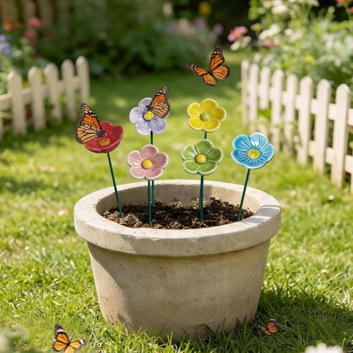 2026 Blumen Bienentränke Für Den Garten, Insektentränke Bienenbar Wassertränke,Blüte Gartenstecker Garten Geschenk Futternapf Für Honig, Spenders,Outdoor, Hof, Terrasse (6pcs)