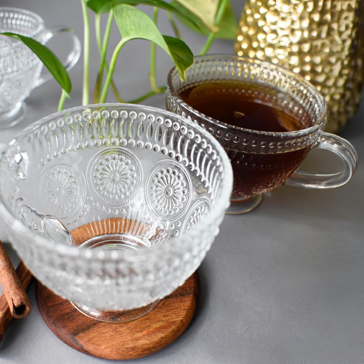 Sendez 6 Cappuccino Coffee Glasses Tea Glasses 250ml With Handle And 6 Stainless Spoons Drinking Glasses - View #7