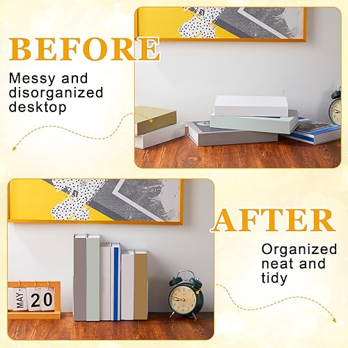 Miniatura 5 de Maitys 75 sujetalibros de plástico transparente a granel para estantes, organizador de libros decorativo, soporte resistente, tapones de oficina