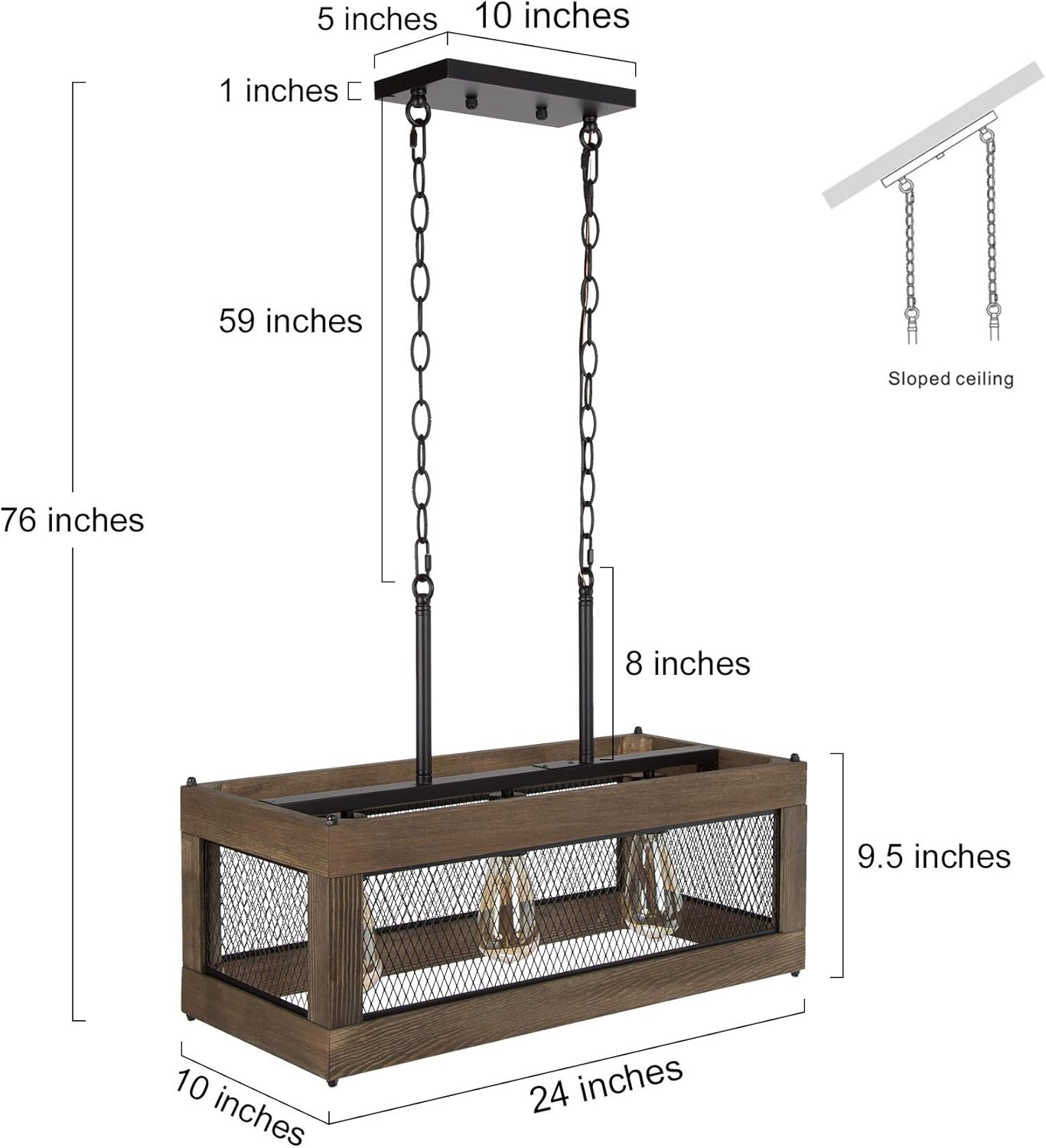 🛒 Flаѕh Sаlе Farmhouse Chandelier, 3-Light Kitchen Light Fixtures, 24 Dining Room Chandelier in Rustic Wood & Black Metal Finish
