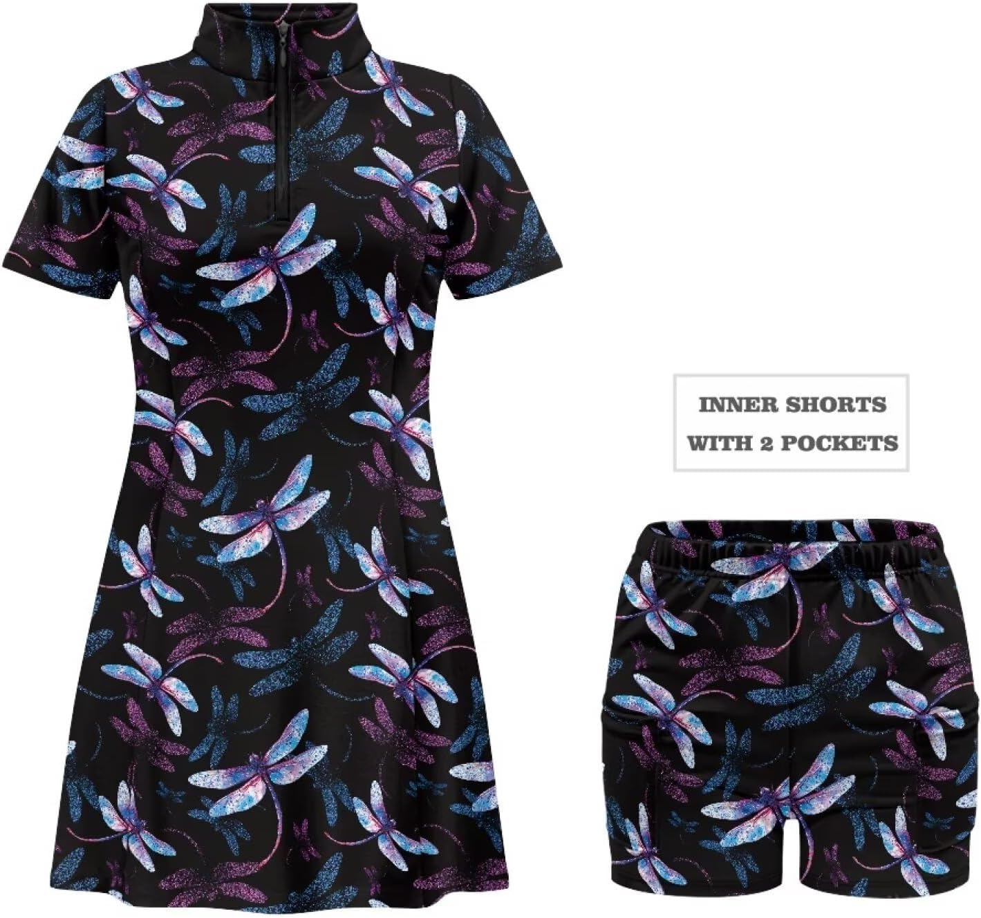 2026 Athletic Dress with Shorts That Pull Down Tennis Skirt Sets Women 2 Piece Outfits