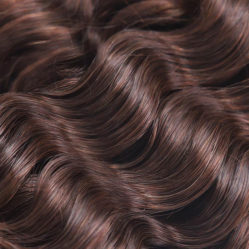 QVR Pro Pre Separated Water Wave Feather Crochet Human Hair Bulk Pre Looped and Lightweight Knotless Invisiable Knot With String Dark Brown 14 inches 56 Gram/Pack