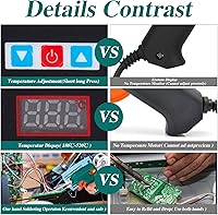 Vista 3 de Kit de pistola de soldadura Larlarsa - Kit de soldador con temperatura ajustable 180-520°C, botón de ENCENDIDO/APAGADO, pistola de soldadura LED