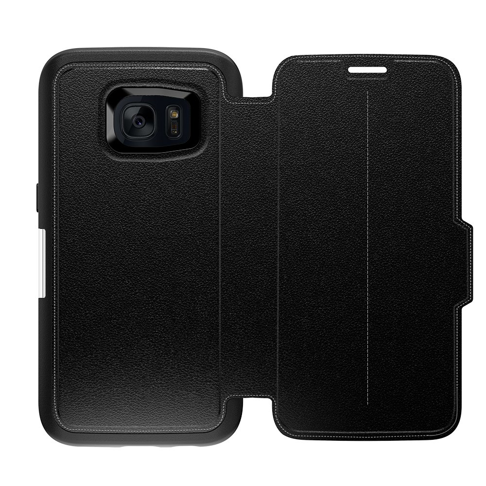 OtterBox Strada Leather Flip/Folio Case for Samsung Galaxy S7 - Black with Card Slot