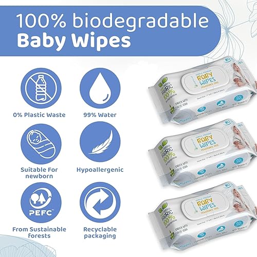 Miniatura 6 de Natural Care Sensitive - Toallitas húmedas para bebés con tapa, tela vegetal 100% biodegradable, sin fragancia, aloe vera y vitamina E,