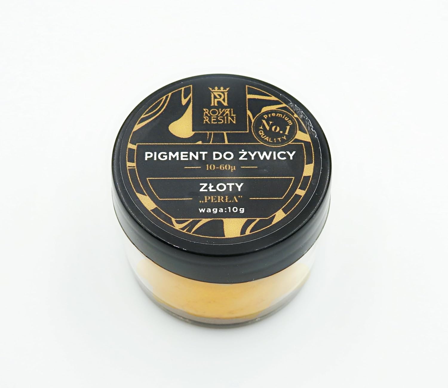 RoyalResin Perłowy Pigment Proszkowy Epoksydowy Złoty 10-60um 10g - Akcesoria do Żywic Epoksydowych - Pigment Techniczny Efektowy do Żywic Epoksydowych, Silikonów, Wypełniacze i farby
