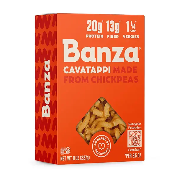 Banza Cavatappi Pasta from Chickpeas - Gluten Free, High Protein, and Lower Carb Protein Cavatappi Chickpea Pasta - 8oz 1