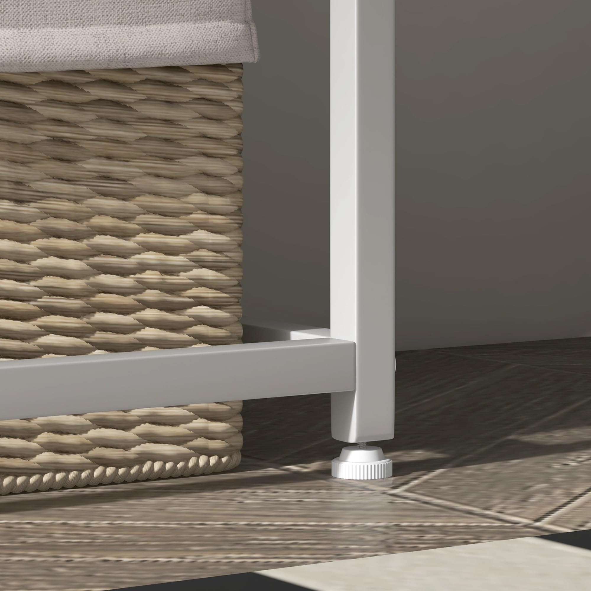 HOMCOM Tavolo Consolle Slim da Ingresso con Ripiano Aperto, Mobile Consolle in Acciaio e Truciolato, 100x30x87 cm, Bianco