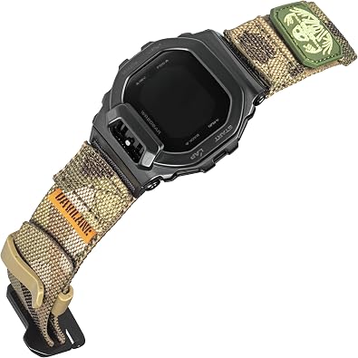 22mm Nylon Military Watch Band Compatible with Casio GBD-200 GBD200 | Sports Replacement Watch Strap with Trappable Patches G-Hook Closure for Men