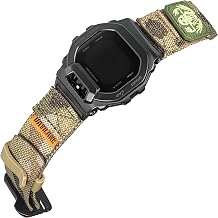22mm Nylon Military Watch Band Compatible with Casio GBD-200 GBD200 | Sports Replacement Watch Strap with Trappable Patches G-Hook Closure for Men