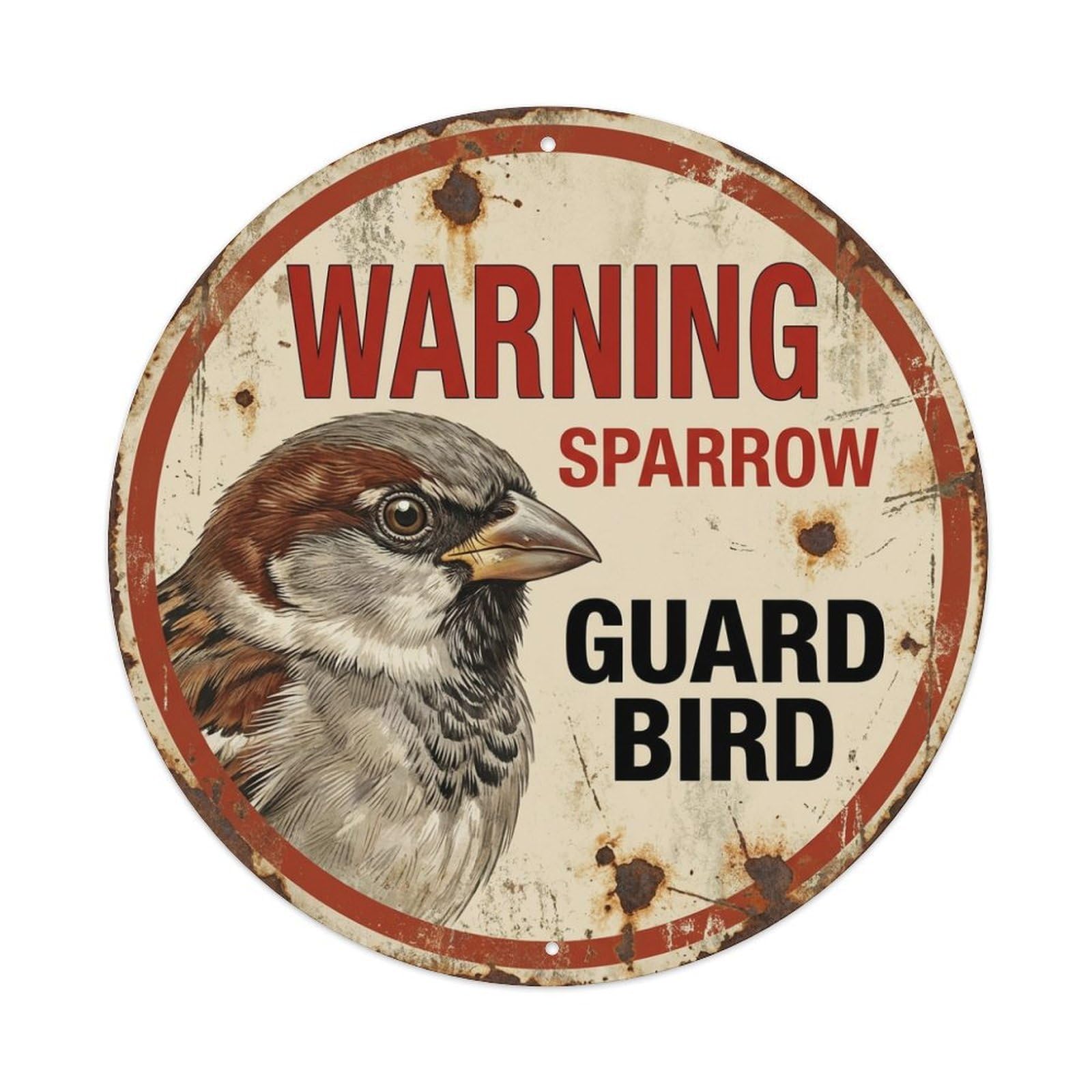 Tgrcjimh Style Metal Tin Sign Vintage Warning Sparrow