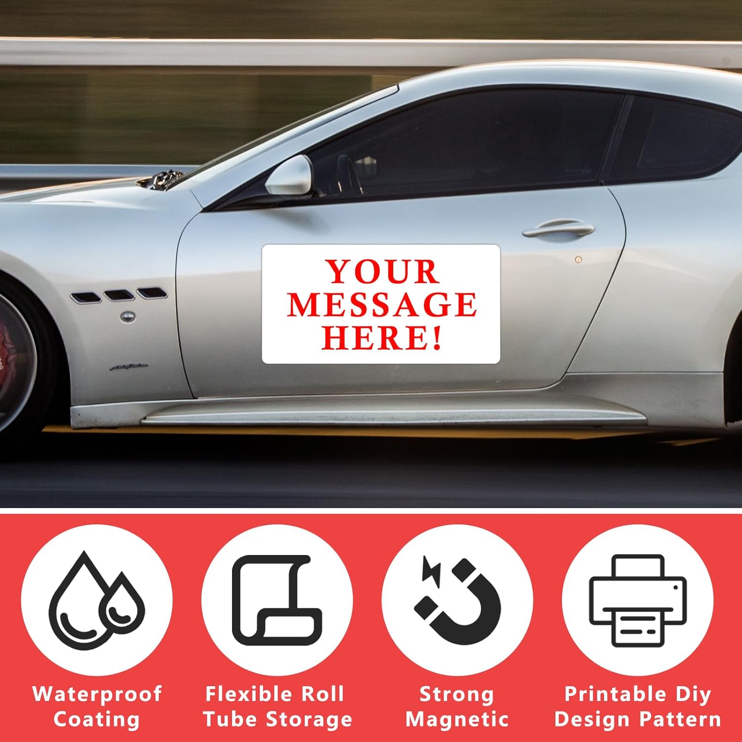 2 Pack Blank Magnets, 24" x 12" Rounded Corners Magnetic Signs for Vehicles, Advertise Business, Protect Car