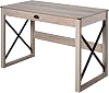 HOMCOM 44 inch Home Office Computer Desk, Rustic Writing Desk, Farmhouse Workstation with Storage Drawer, X-Frame