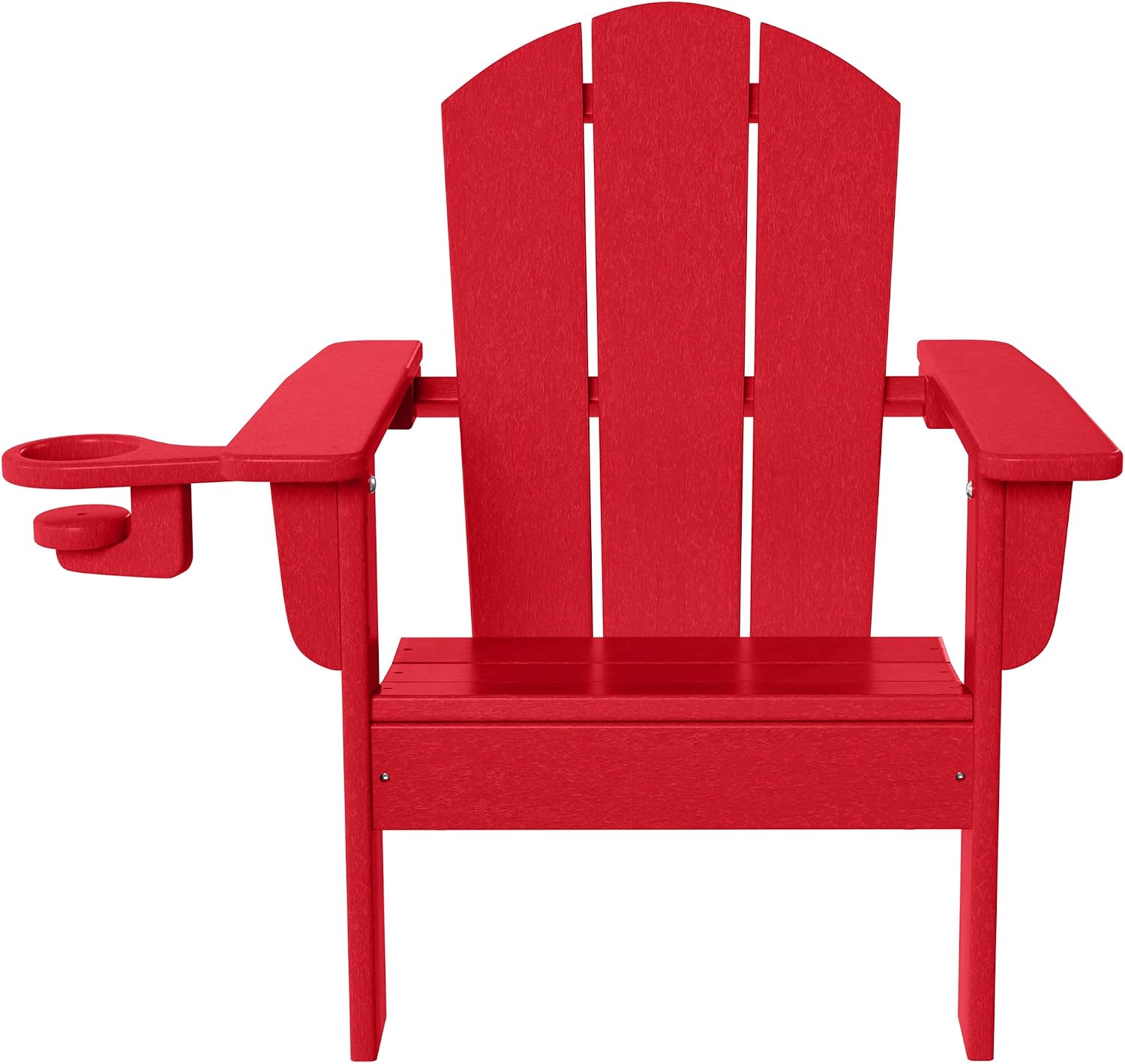 WestinTrends Malibu Kids Outdoor HDPE Plastic Adirondack Patio Chairs with Cup Holders (Set of 2), Red