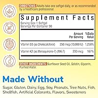 Vista 3 de Suplemento de vitamina D3 K2 10000 UI 90 cápsulas blandas y glicinato de magnesio 420 mg con vitamina D3 y B6 240 cápsulas