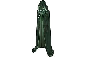 BIGXIAN Long Hooded Cloak Velvet Cape Witch Costume Halloween Costumes for Women...