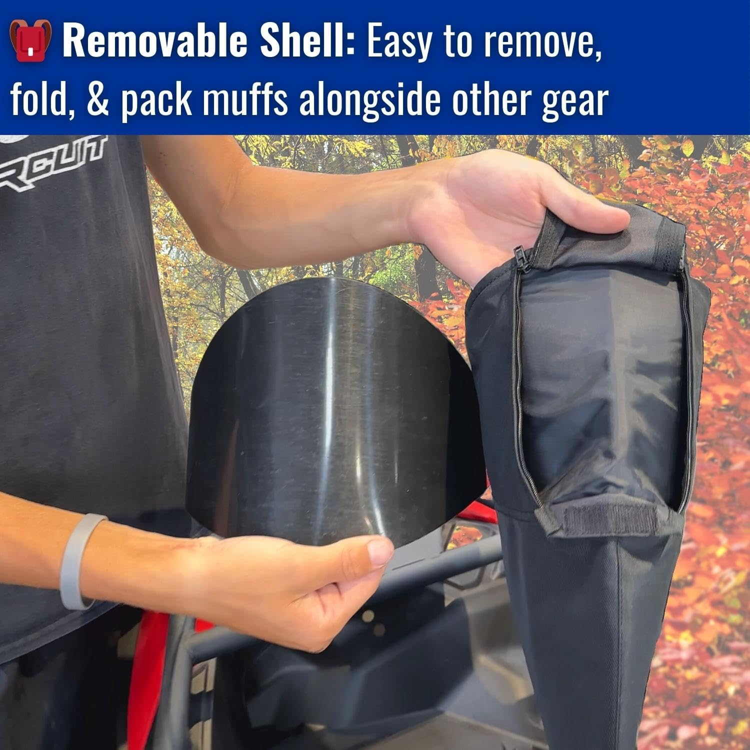 GEARS Rigid Handlebar Muffs for ATV, Motorcycle, Snowmobile | Universal Powersport Hand Guards | All-Season Wind, Sun UV & Debris Protection | Hard Shell, Water-Resistant, Windproof Handlebar Covers