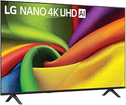 LG 75-Inch NU85 Nano 4K UHD AI Smart TV, 60Hz, HDR10, webOS 26 | 75-inch LG Nano 4K UHD AI Smart TV with HDR10, α7 AI Processor 4K Gen9, webOS 26, 60Hz, VRR and gaming features.