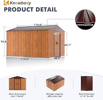 Amazon.com : 10X8X6 FT Modern Utility Steel Storage Shed with
