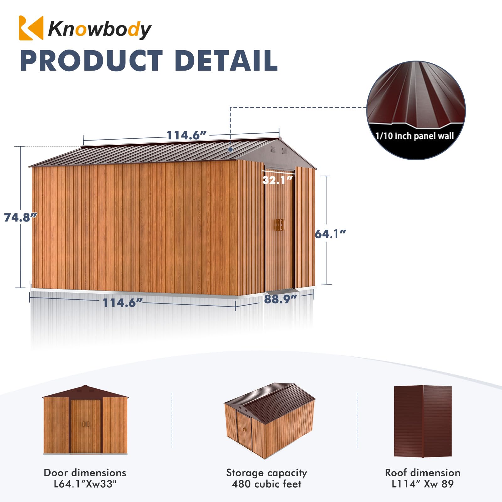 Amazon.com : 10X8X6 FT Modern Utility Steel Storage Shed with