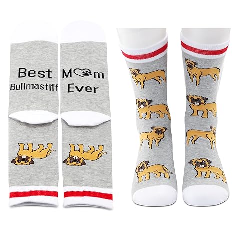 PXTIDY 2 Pairs Best Bullmastiff Mom Ever Socks Bullmastiff Dog