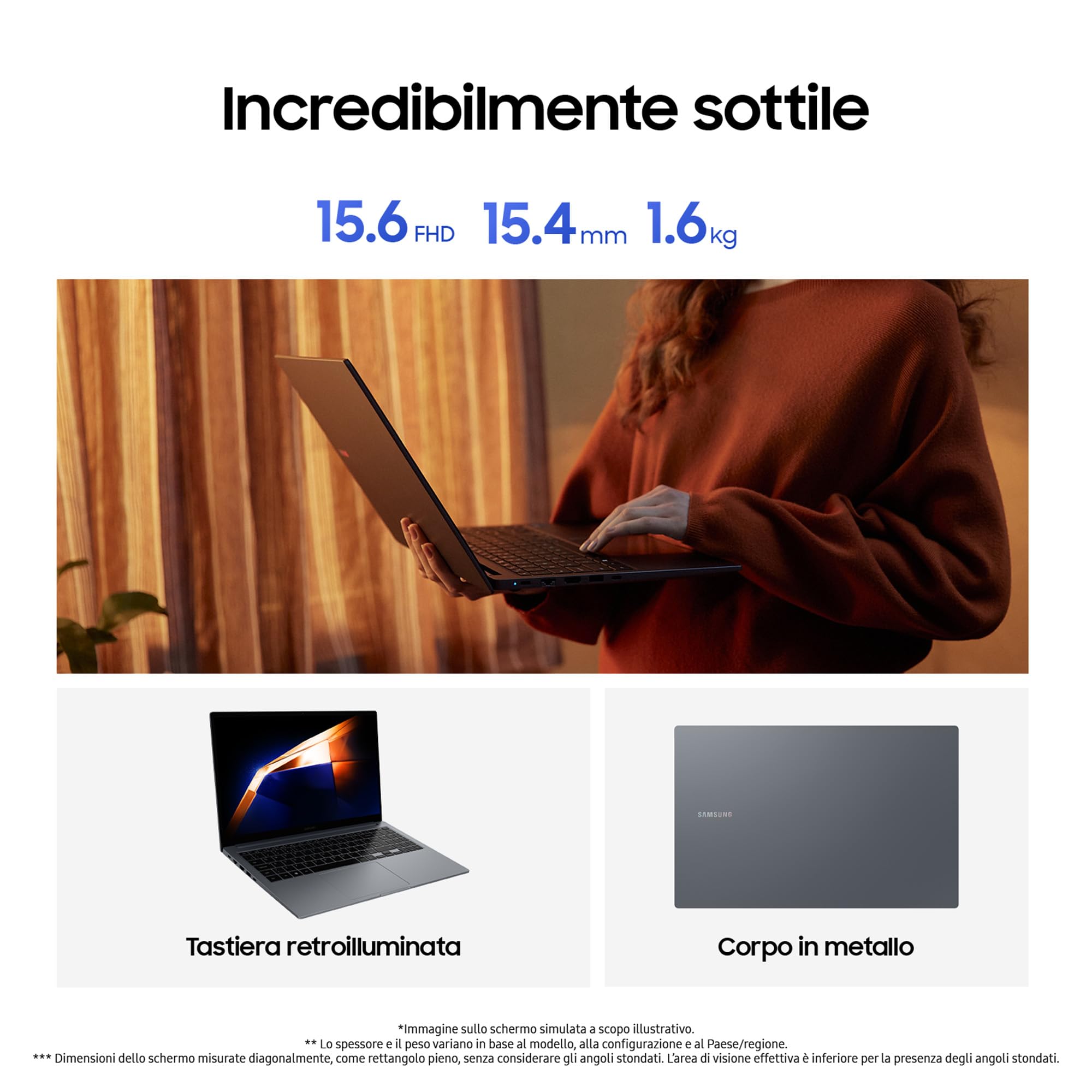 Samsung Galaxy Book4, 3 Anni di Garanzia, Processore Intel Core 7, 16GB RAM, 512GB, Laptop 15.6" LED IPS Full HD, Windows 11 Home, Gray [Versione Italiana]