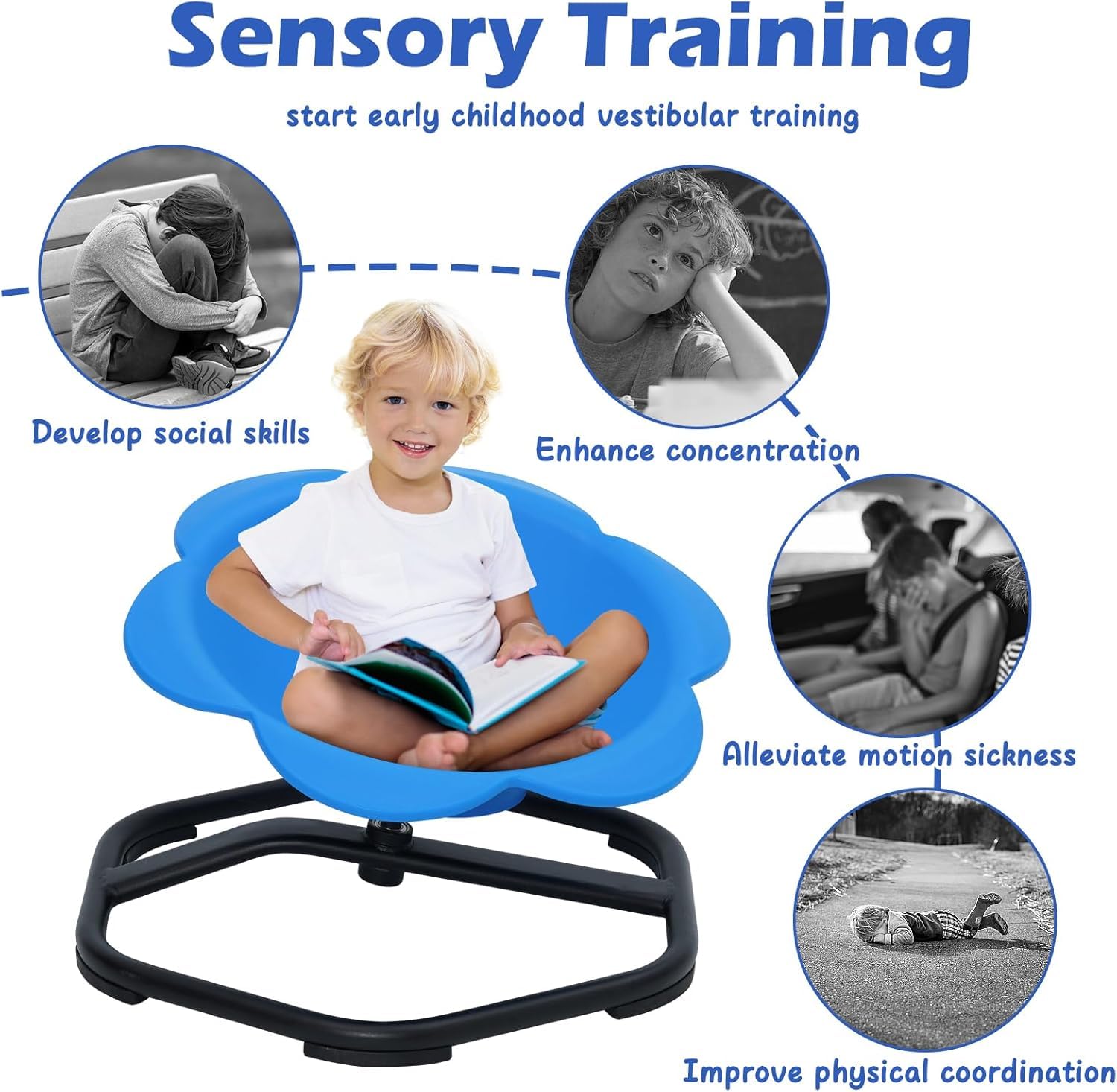 Drehstuhl für Autismus, Sensorischer Balance Training Sitz, Autismus sinne drehen, und 360 ° zu drehen, und FangHua Metall Gestell bessere koordinierung körper Bildung Autismus sinne Spielzeug