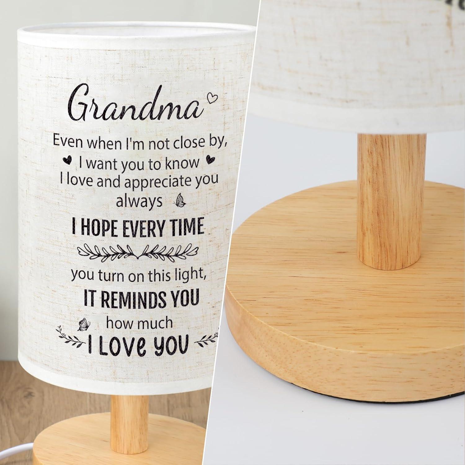 SOUHONEY Grandma Gifts, Mothers Day Gifts for Grandma, Grandmother Desk Bedside Table Lamp Home Decor from Grandkids, Grandmother Birthday Long Distance Gifts from Granddaughter Gift Idea for Nana