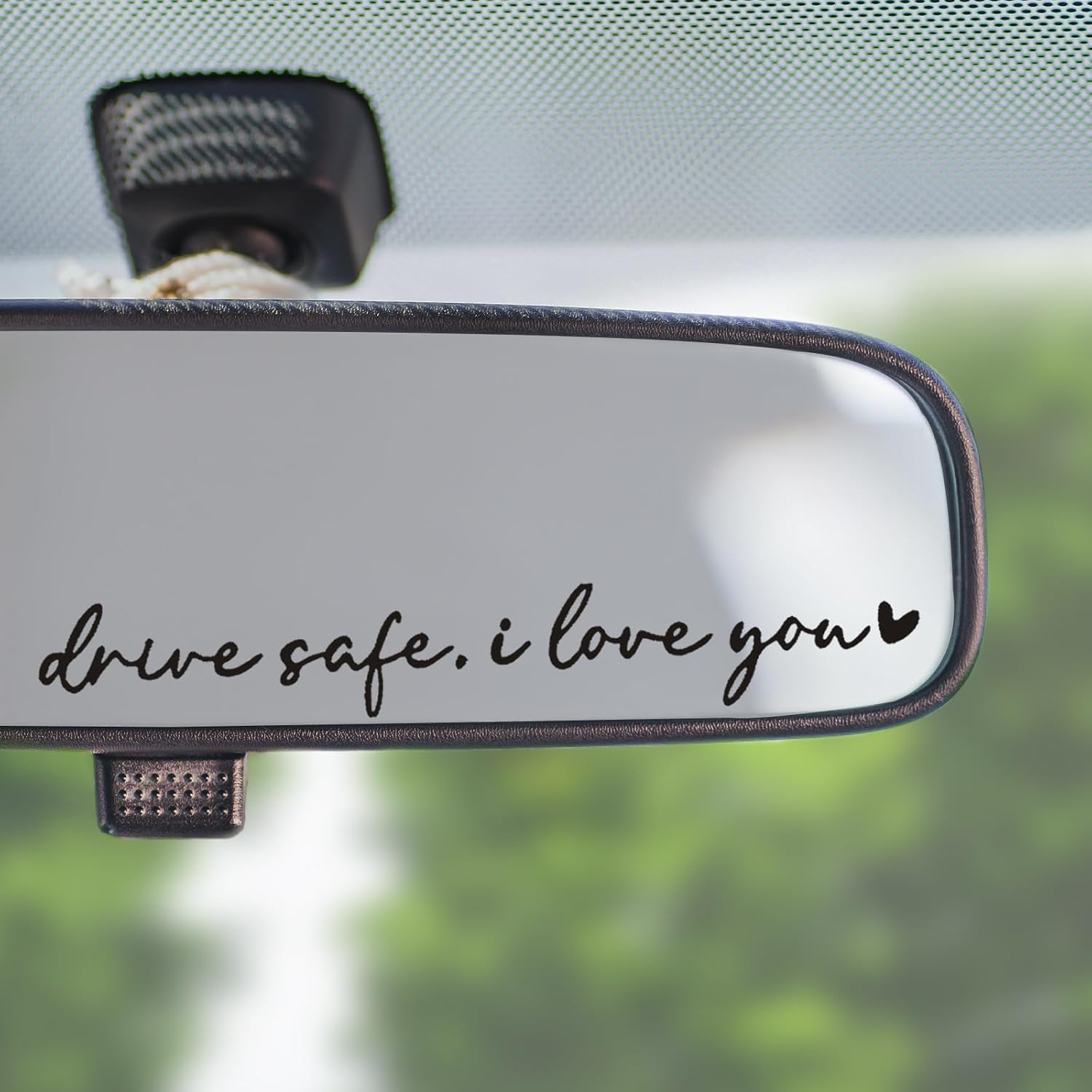 I Love You Drive Safe Mirror Stickers, 3 Pcs Cute Car Stickers for Women, Vinyl Waterproof Car Decals for Rearview Mirror Window Windshield, Funny Love Sticker for Auto Accessories (Black)