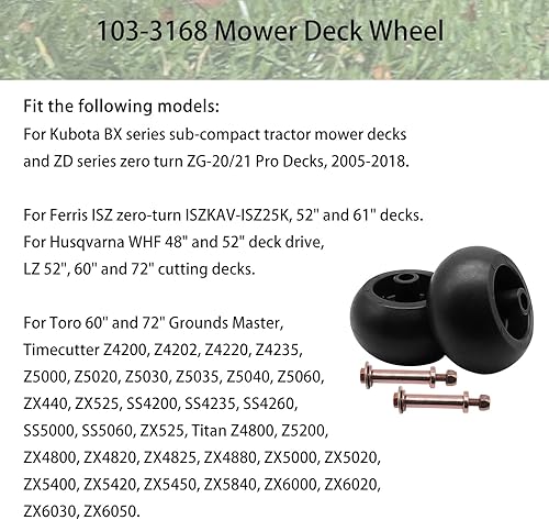 Miniatura 3 de 103-3168 - Juego de herramientas para ruedas de plataforma anticuero cabelludo para cortacésped Kubota 68-2730, K5371-42110, 1-603299, para