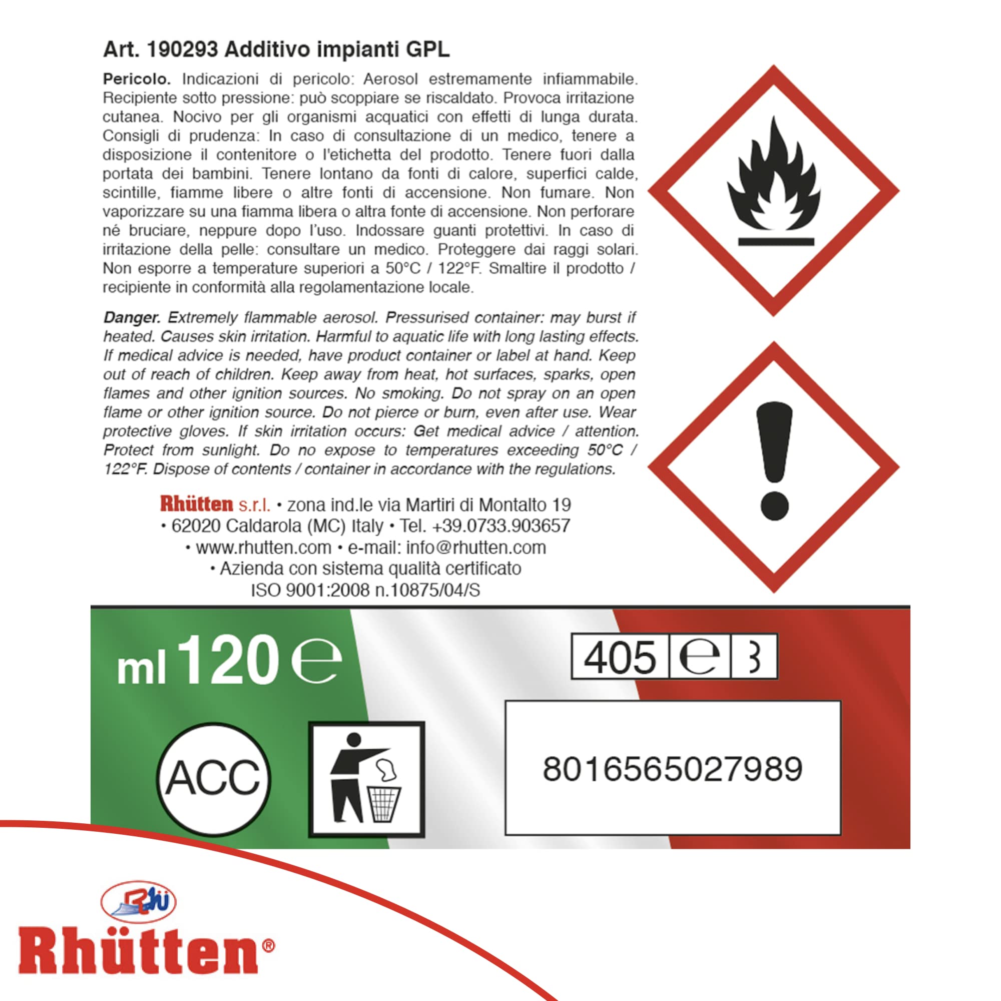 Rhutten, Additif GPL, Système d'alimentation, unidose, 120 ML (Lot de 2)