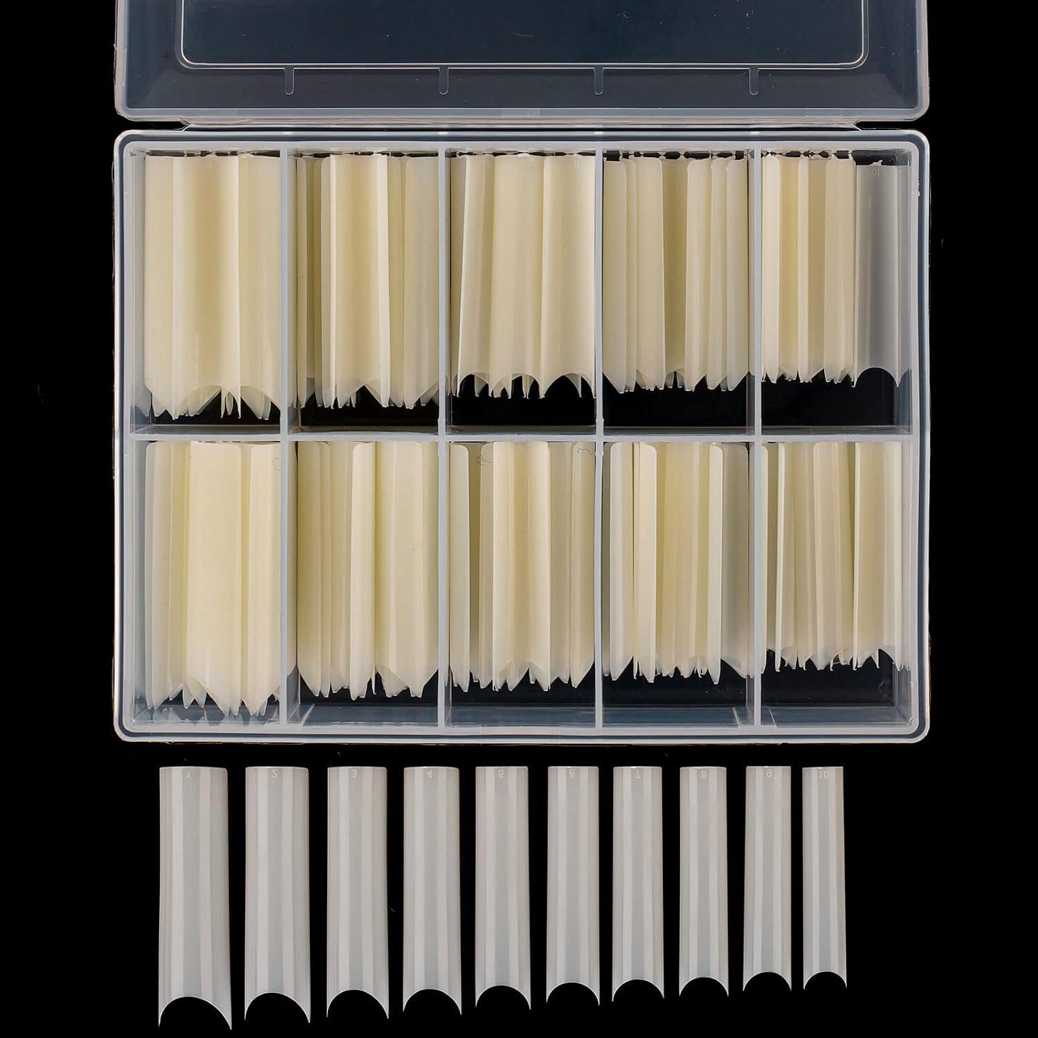 Square C Curve Extra Long Nail Tips - Natural Acrylic 200PCS
